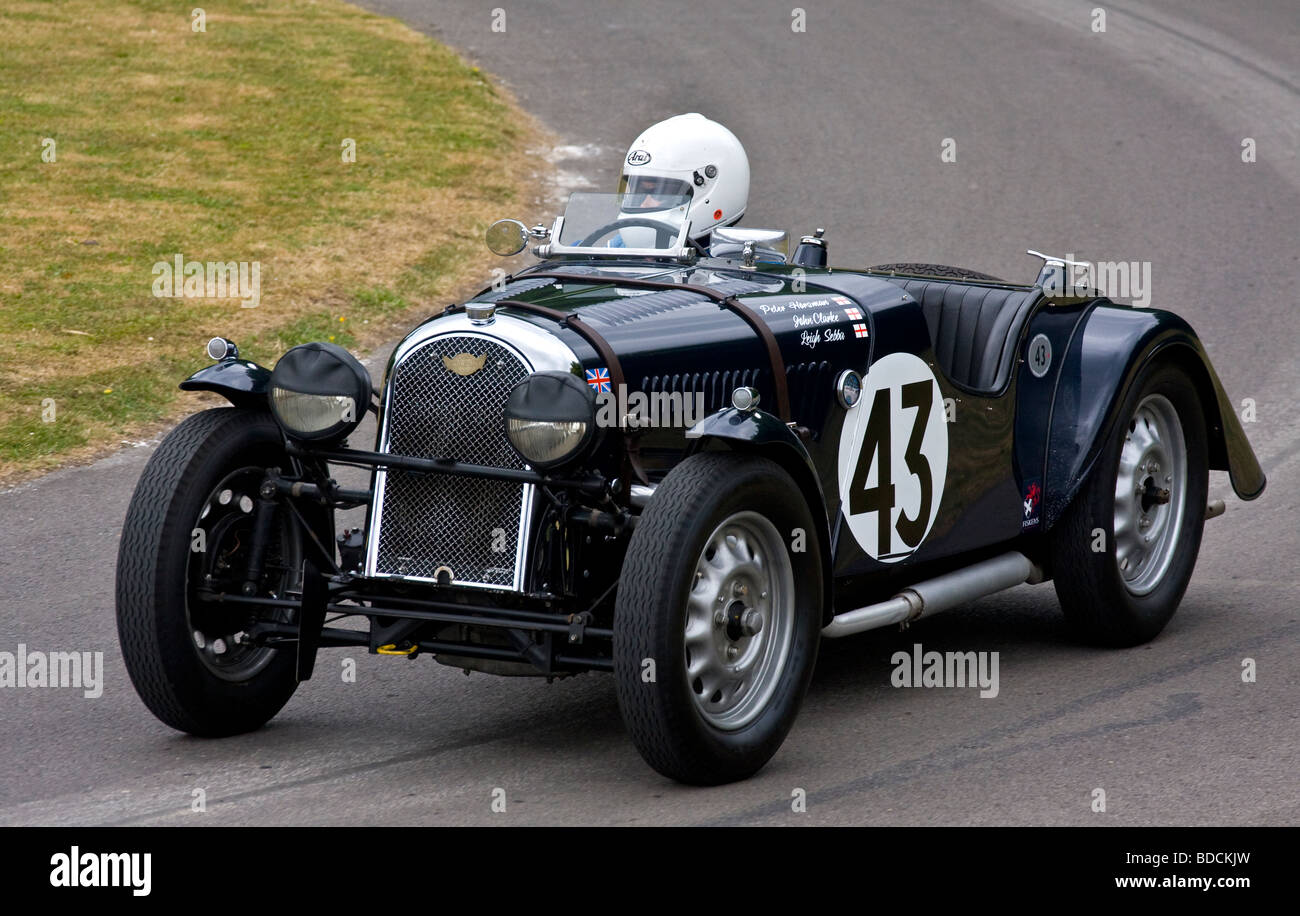 1938 fuhr Morgan 4-4 Le Mans Nachbau des Wagens von Prudence Fawcett. Goodwood Festival of Speed, Sussex. Fahrer: John Clarke Stockfoto