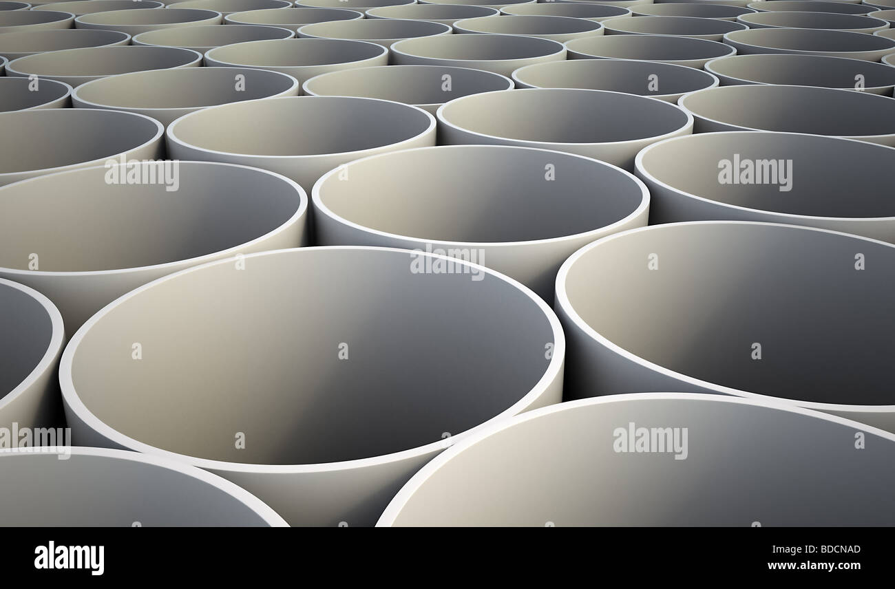 Abstrakte 3D-Illustration - bodenlose Röhren perspektivische Ansicht Stockfoto