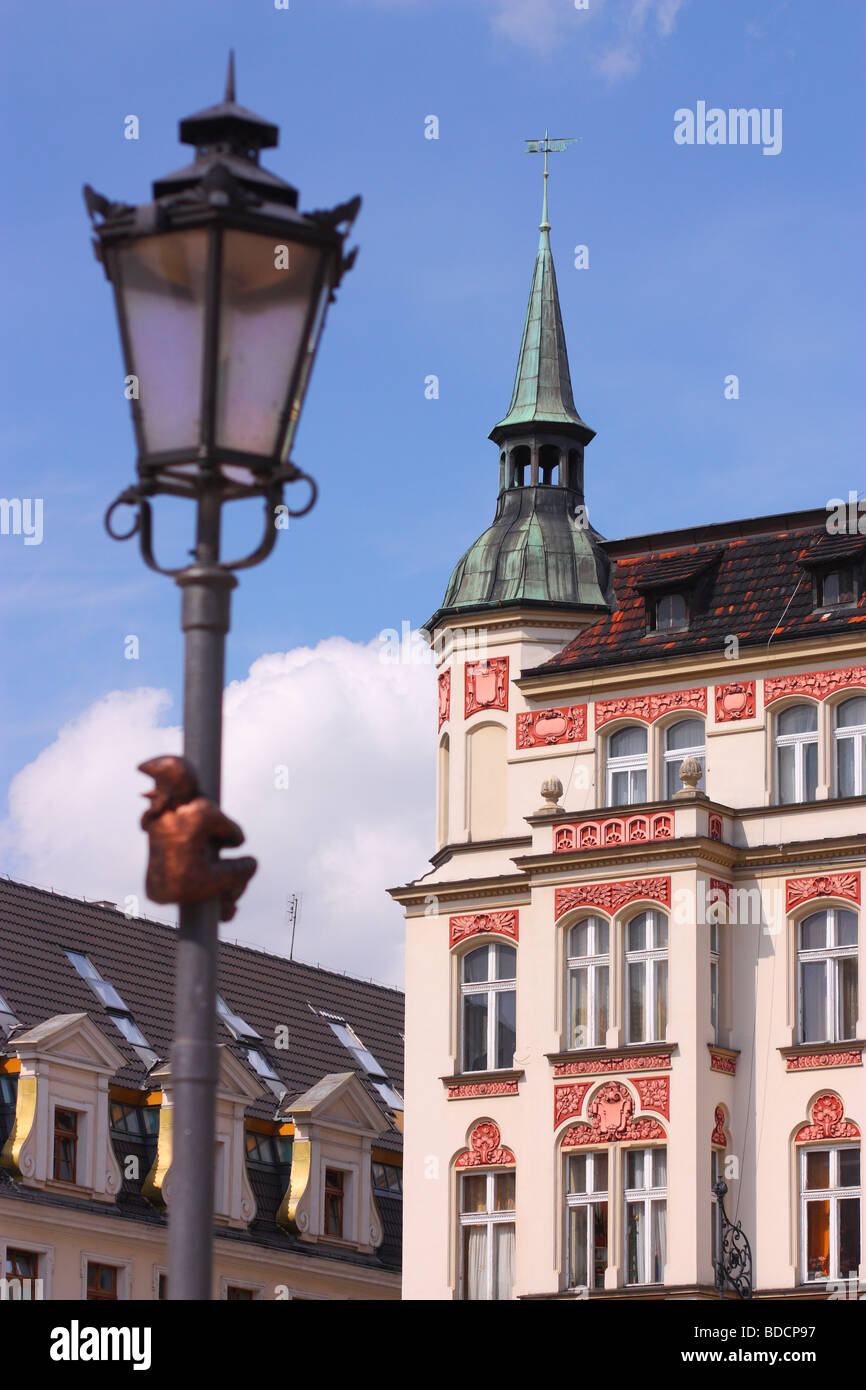 Historischen Mietshaus Plac Solny Wroclaw Polen Stockfoto