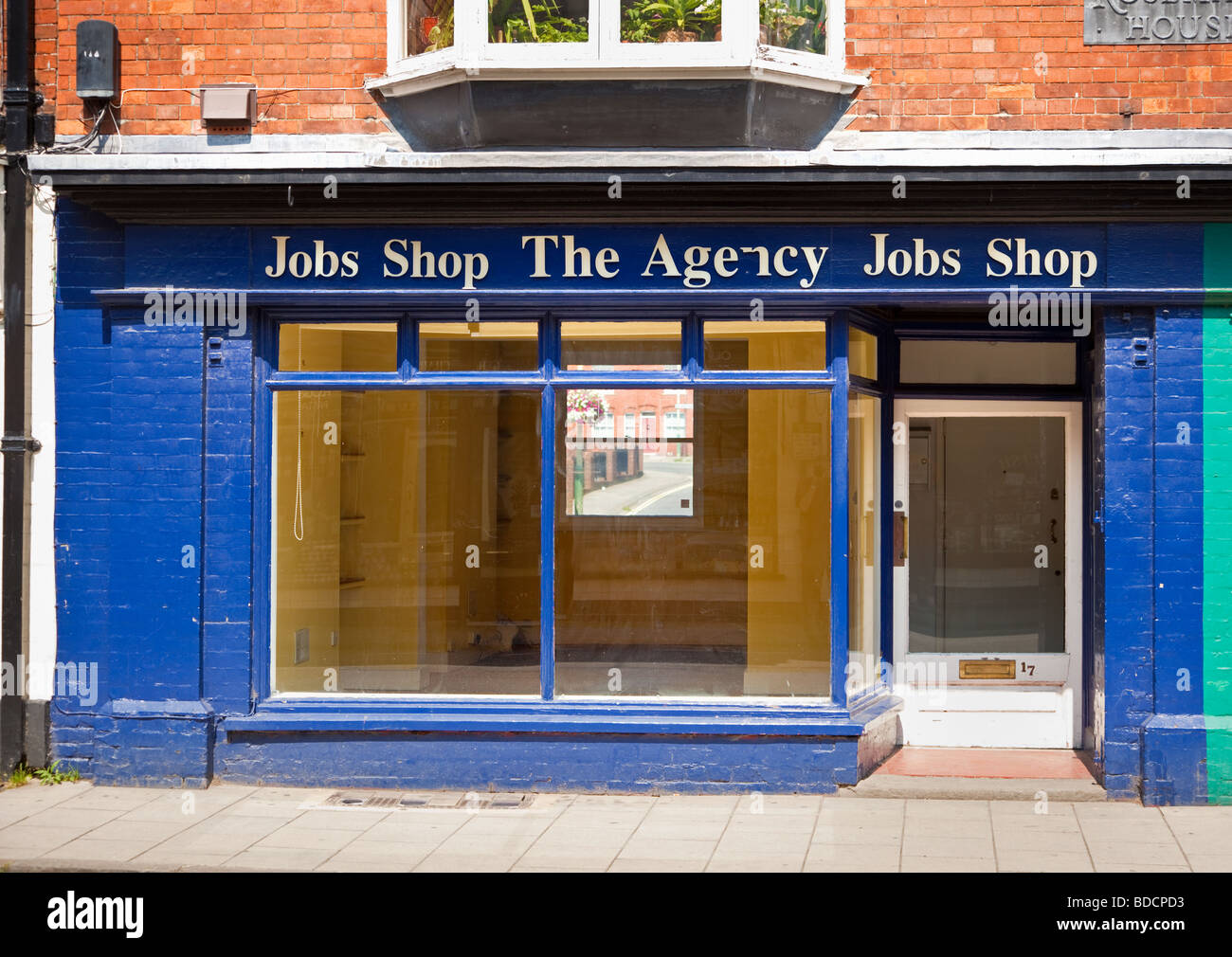 Leere geschlossen Job Shop Stellenvermittlungsbüro, England, UK Stockfoto