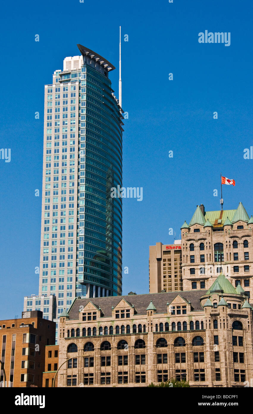 IBM-Gebäude und ältere Gebäude in Downtown von Montreal Quebec Kanada Stockfoto