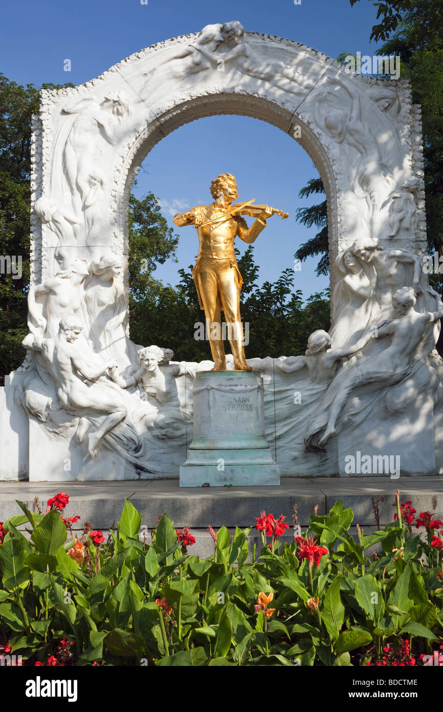 Statue von Johann Strauss II, Stadtpark, Wien, Österreich Stockfoto