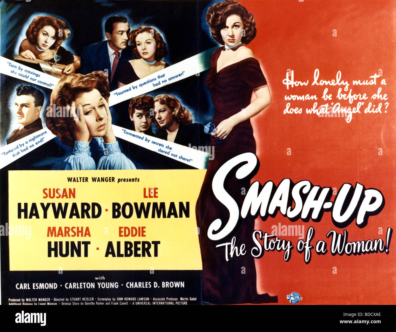 SMASH-UP-Postyer für 1947 Universal-International film mit Susan Hayward Stockfoto