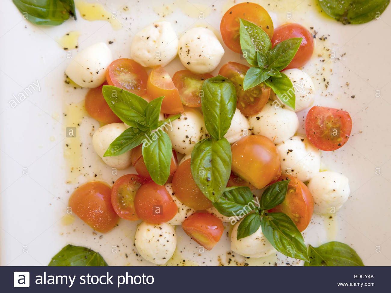 Caprese - Tomaten, Mozzarella und Basilikum Stockfoto, Bild: 25485619 ...
