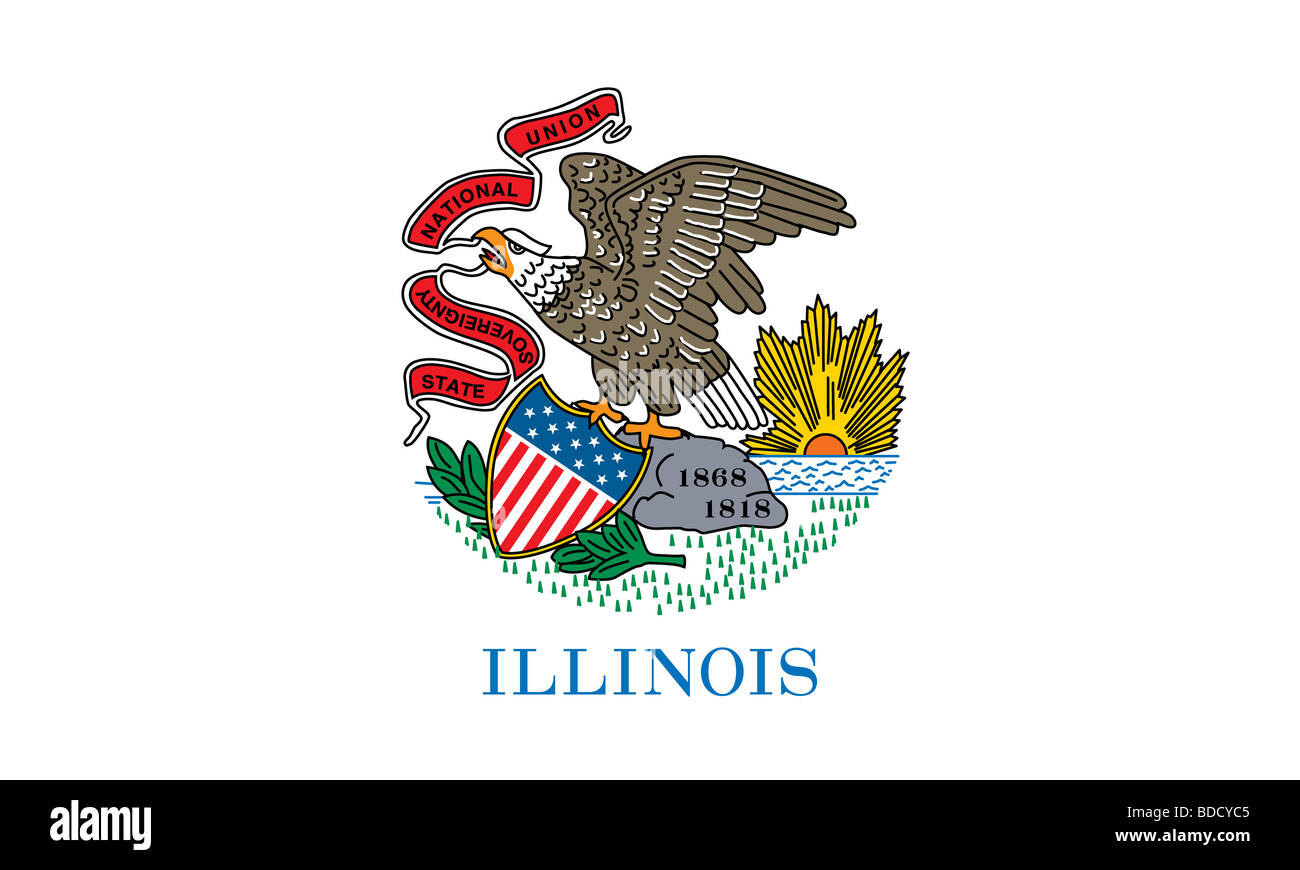 Illinois State flag Stockfoto