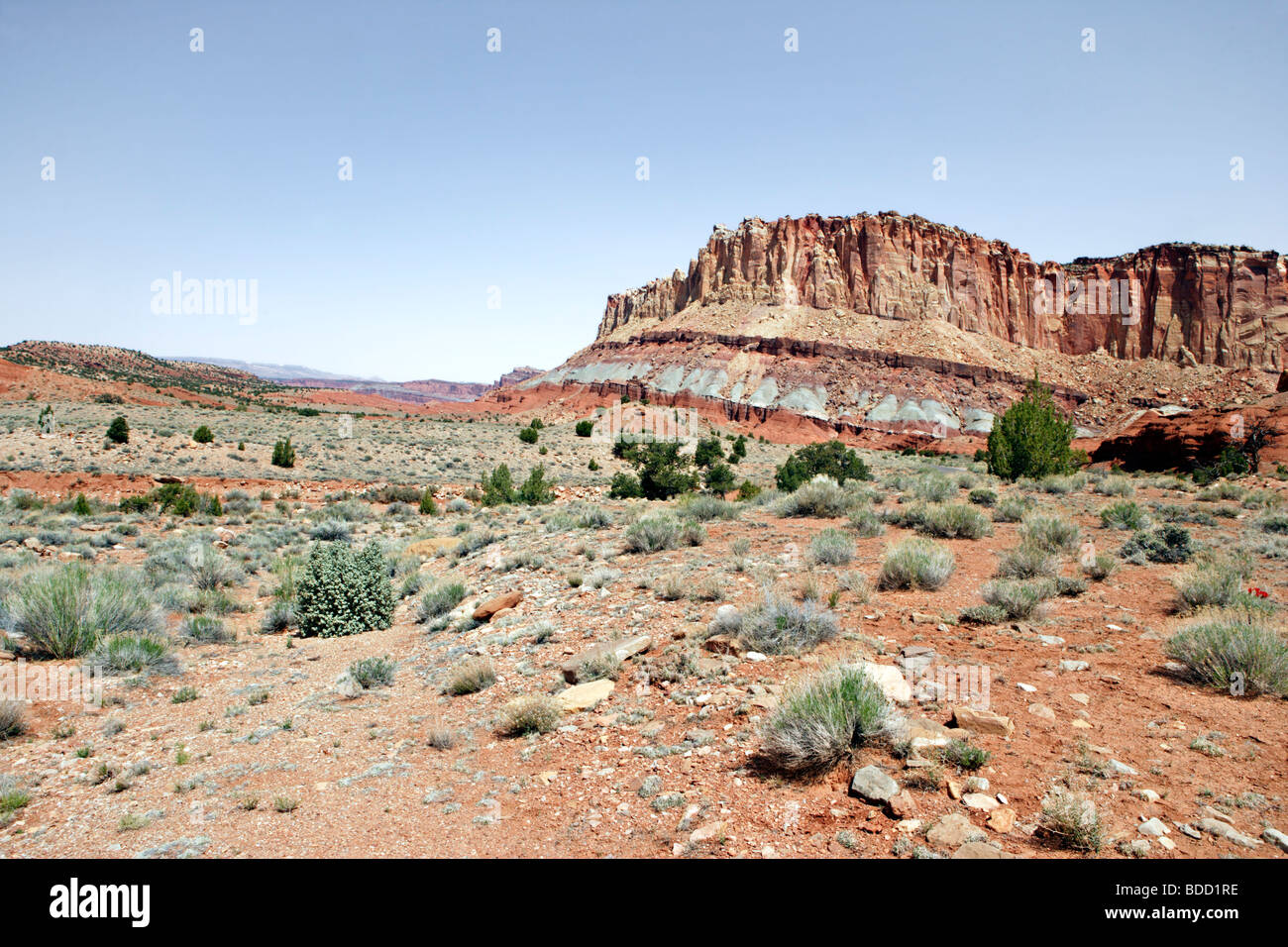 Landschaftlich reizvolle Fahrt im Capitol Reef National Park Utah USA Stockfoto