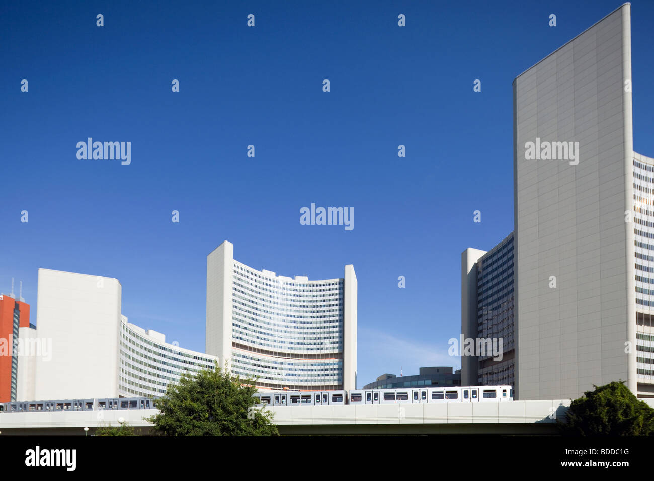 Vienna International Centre (VIC), UNO-City, Österreich Stockfoto