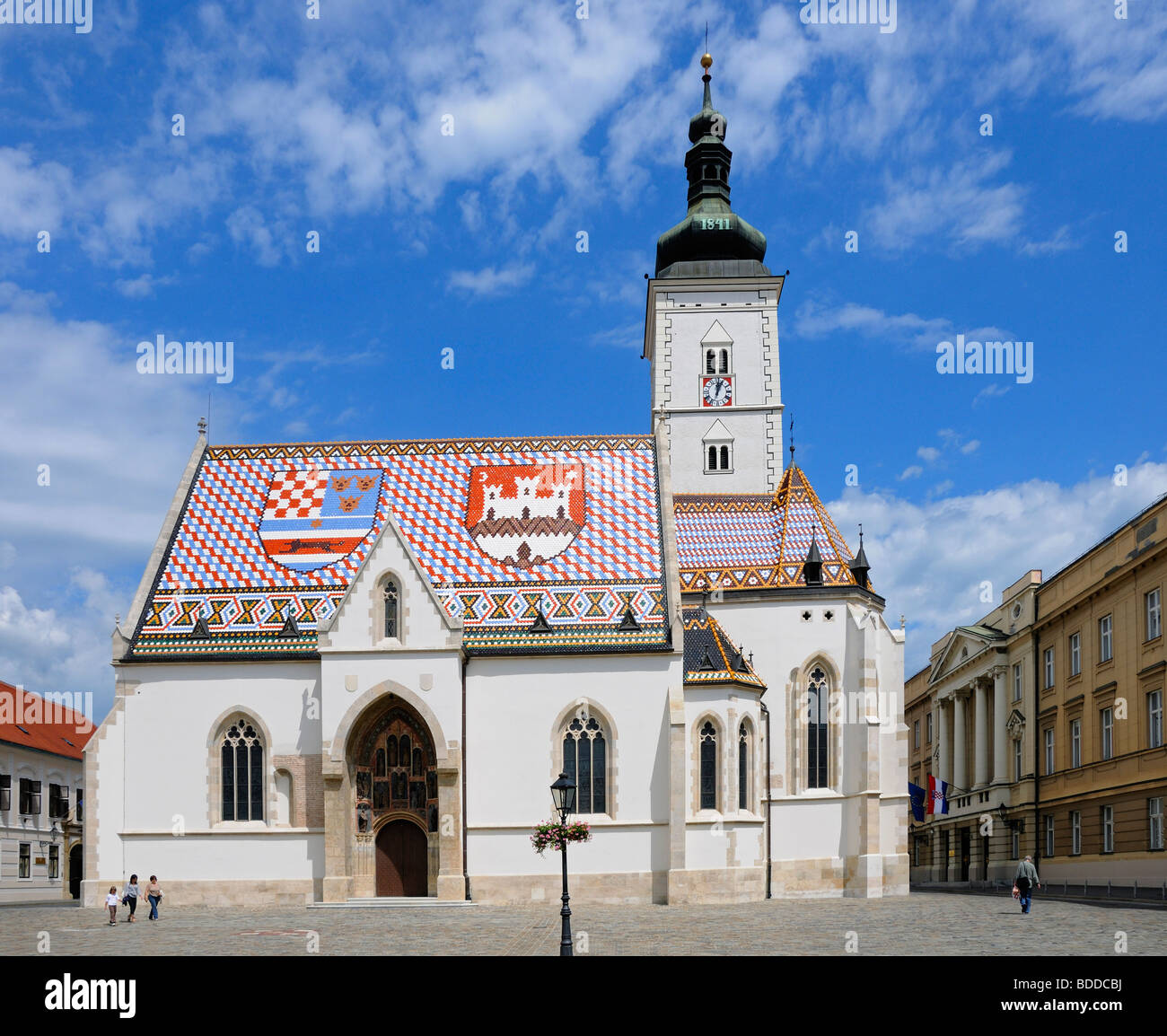 Zagreb, Kroatien. St. Markus Kirche (Crkva Sveti Marka) in Trg Svetog Marka (Quadrat) Stockfoto