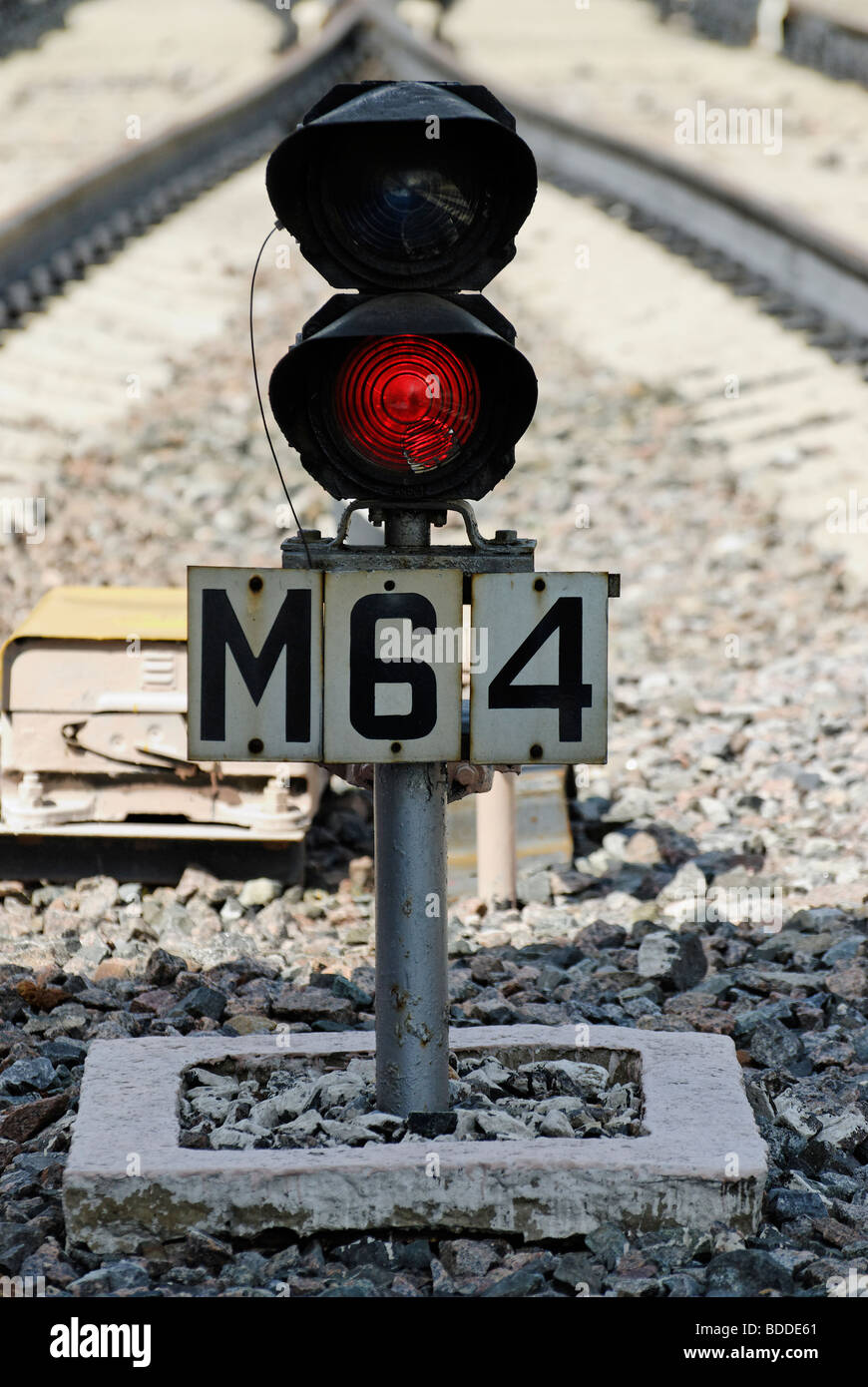 Rotlicht der Eisenbahn semaphore Stockfoto