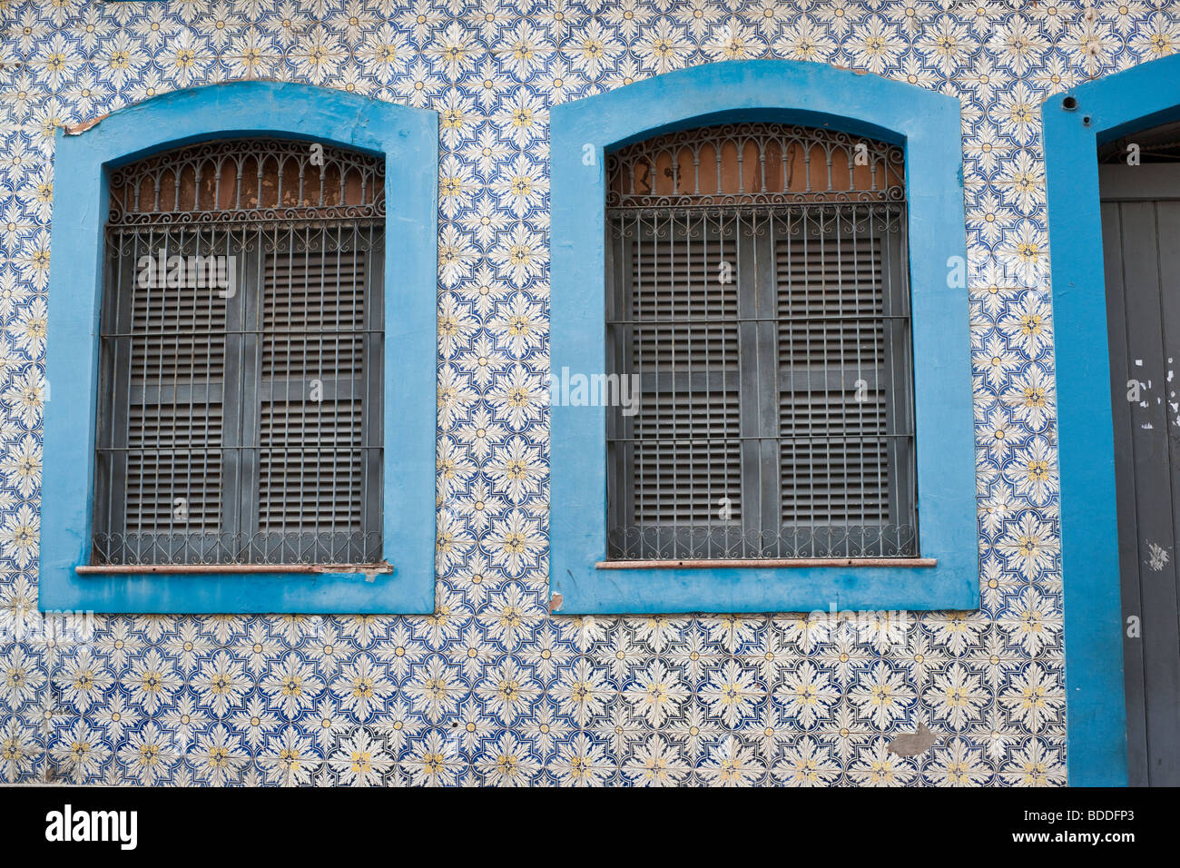 Ansicht eines typischen Hauses in São Luís, Brasilien (Hauptstadt von Maranhão) Stockfoto