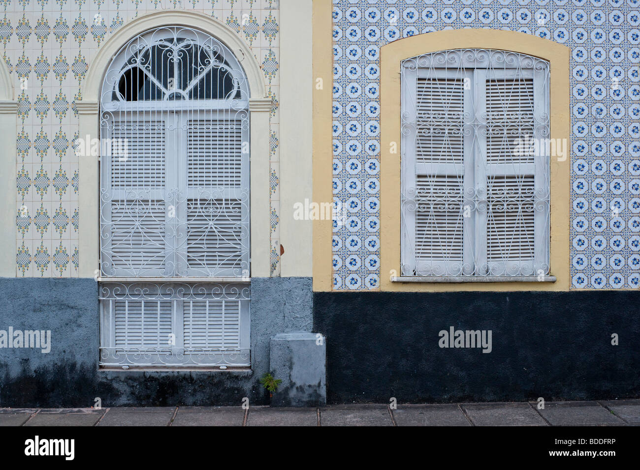 Ansicht eines typischen Hauses in São Luís, Brasilien (Hauptstadt von Maranhão) Stockfoto