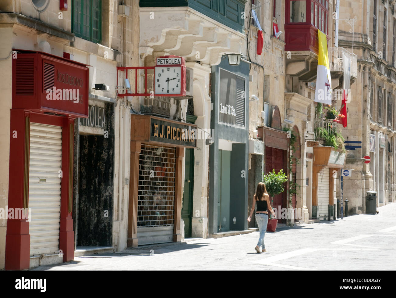 Straßenszene, Valletta, Malta Stockfoto