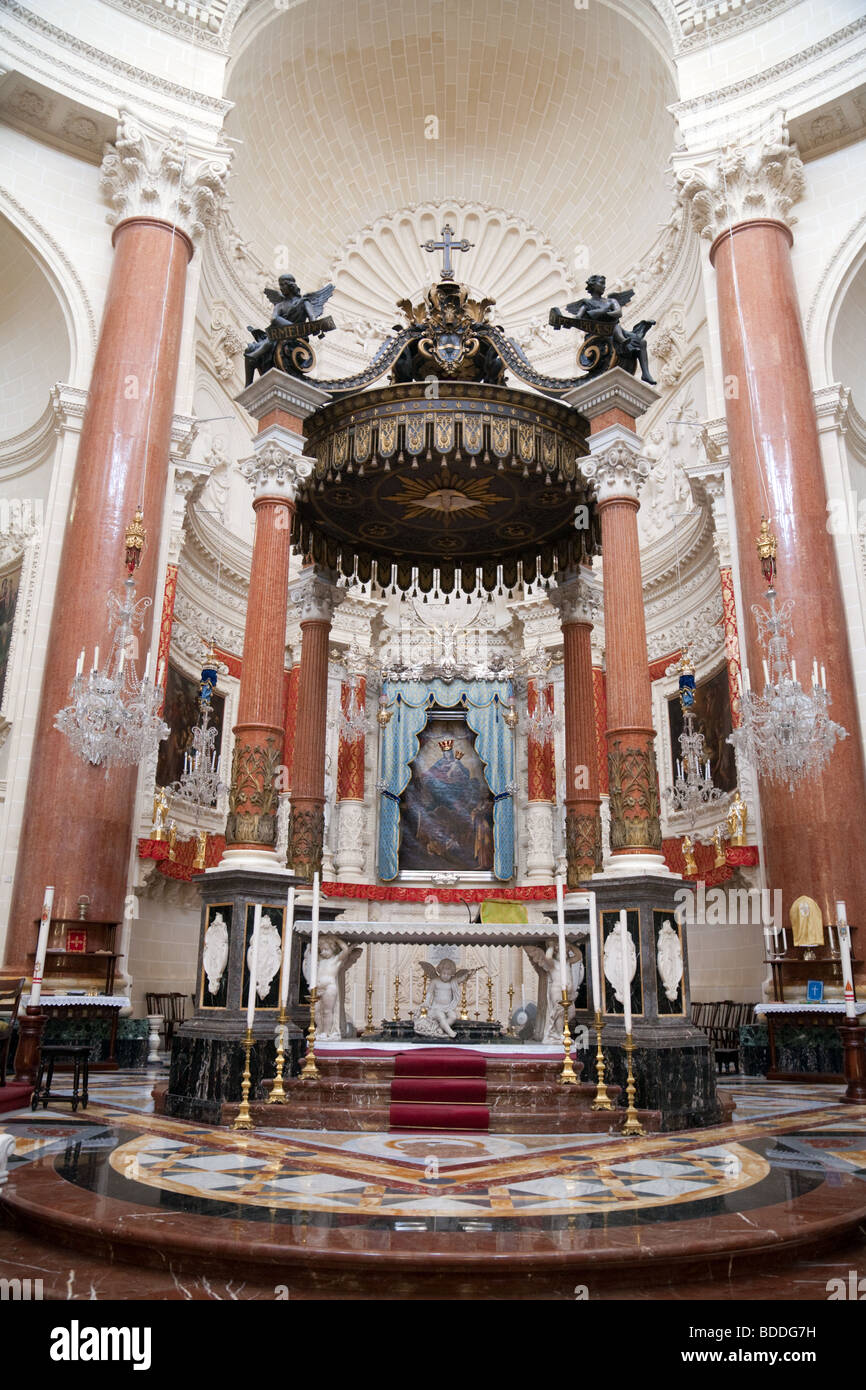 Im Inneren der Kirche der Karmeliter, Valletta, Malta Stockfoto