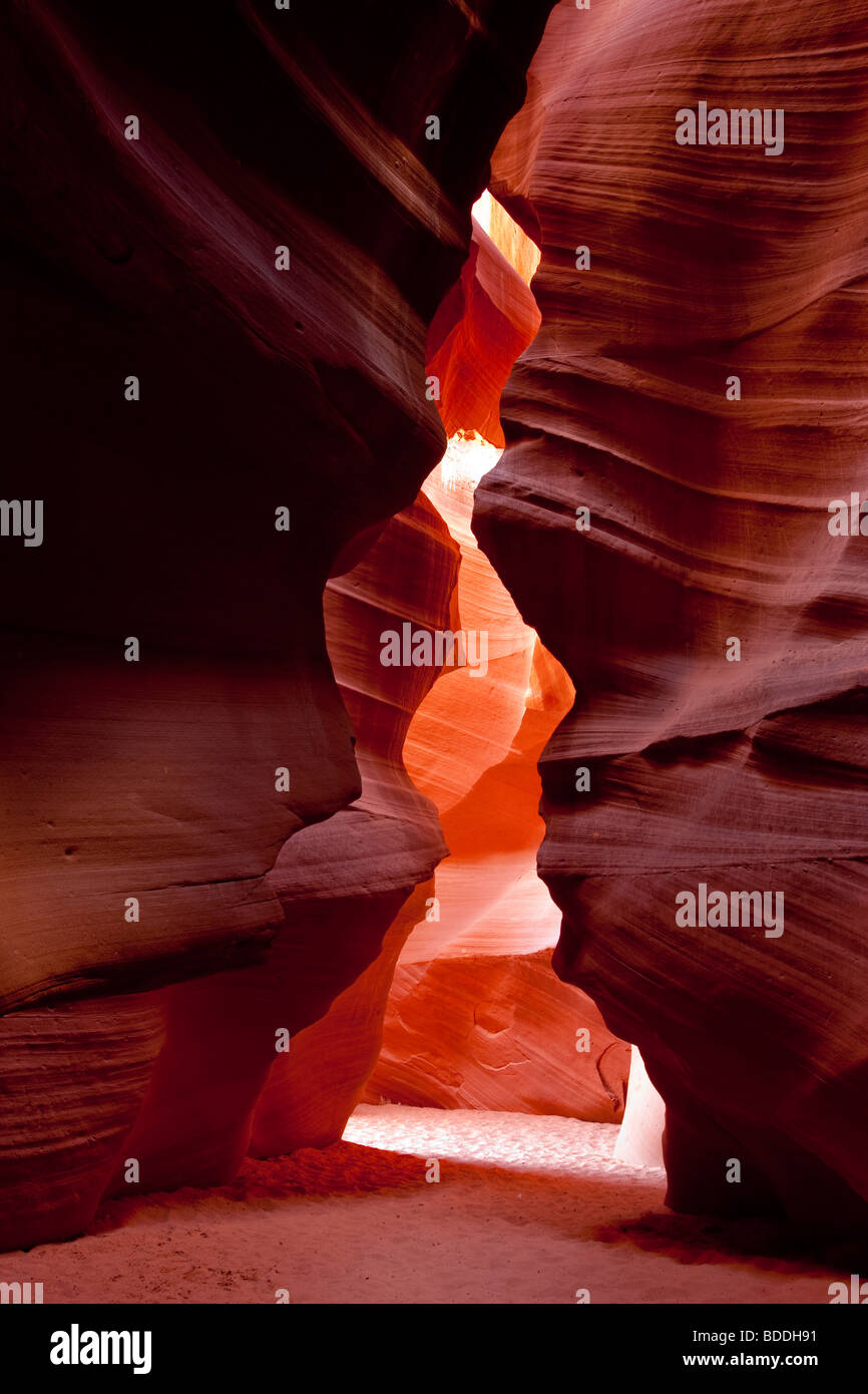 Schöne spirituelle Welle von Licht in Upper Antelope Canyon touristische Vermietungen Attraktion Südwesten USA Indianer Navajo Lands Page Arizona USA Stockfoto