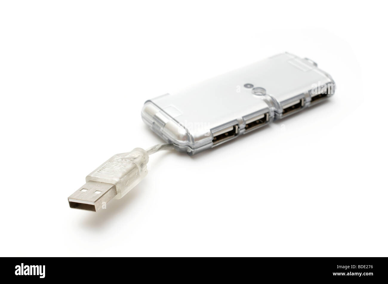 USB-Hub für unterwegs isoliert auf weißem Hintergrund Stockfoto
