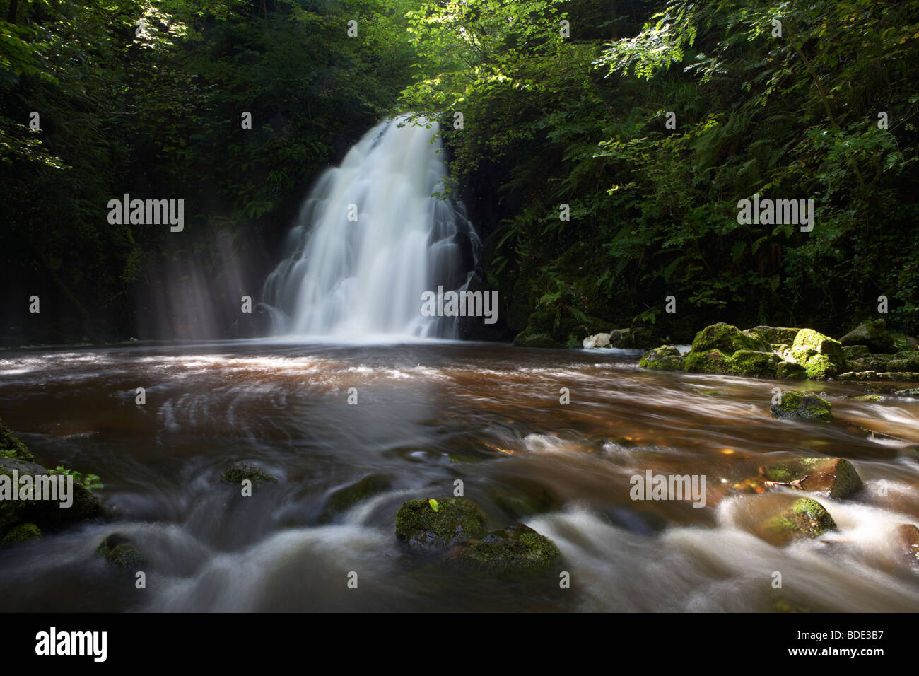 Gleno oder Glenoe Wasserfall County Antrim-Nordirland-Großbritannien Stockfoto