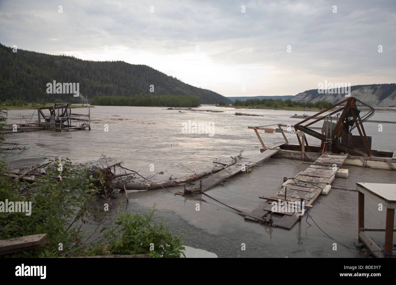 Fisch-Räder auf Copper River in Alaska Stockfoto