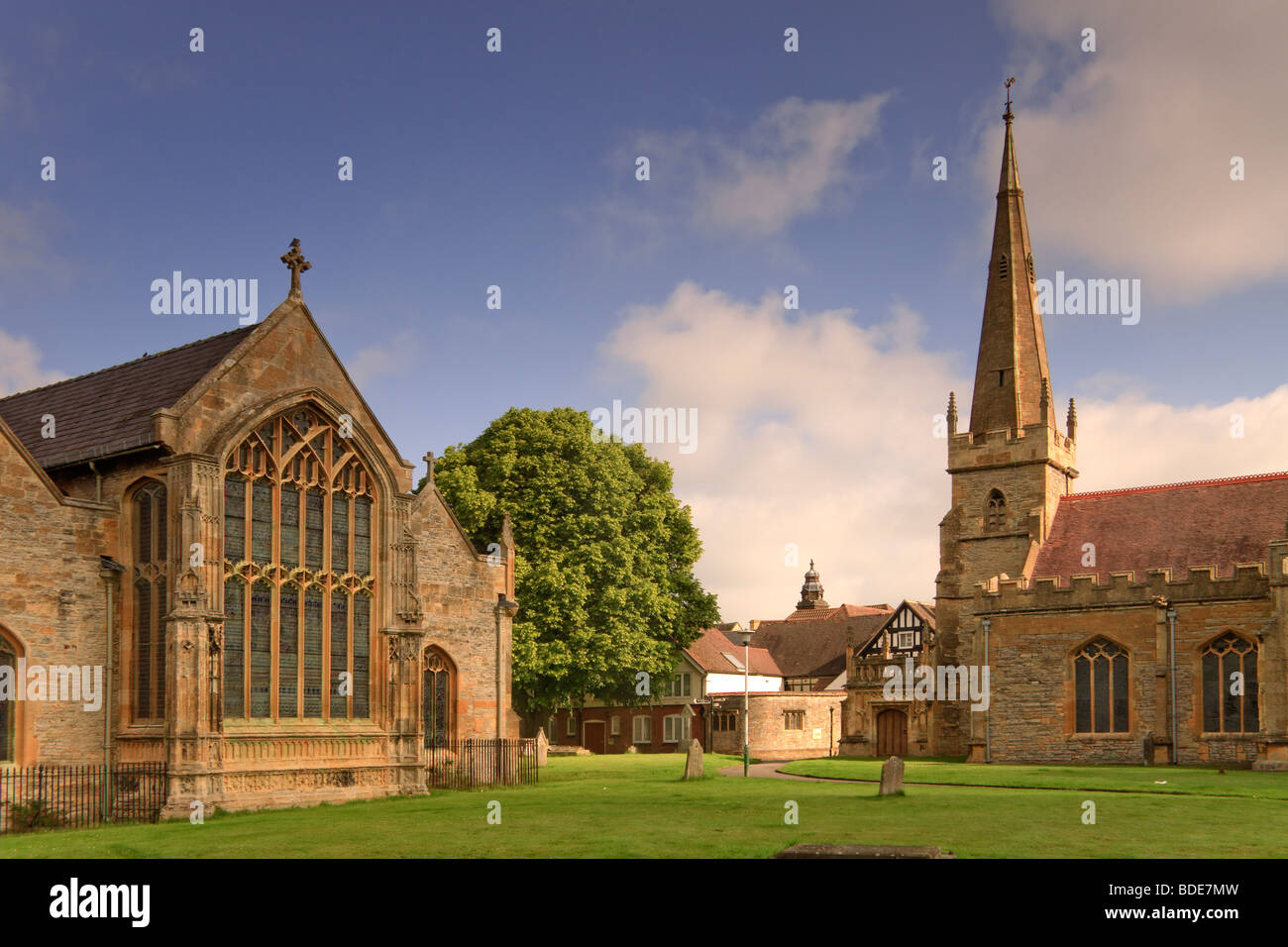 UK Evesham Kirchen Stockfoto