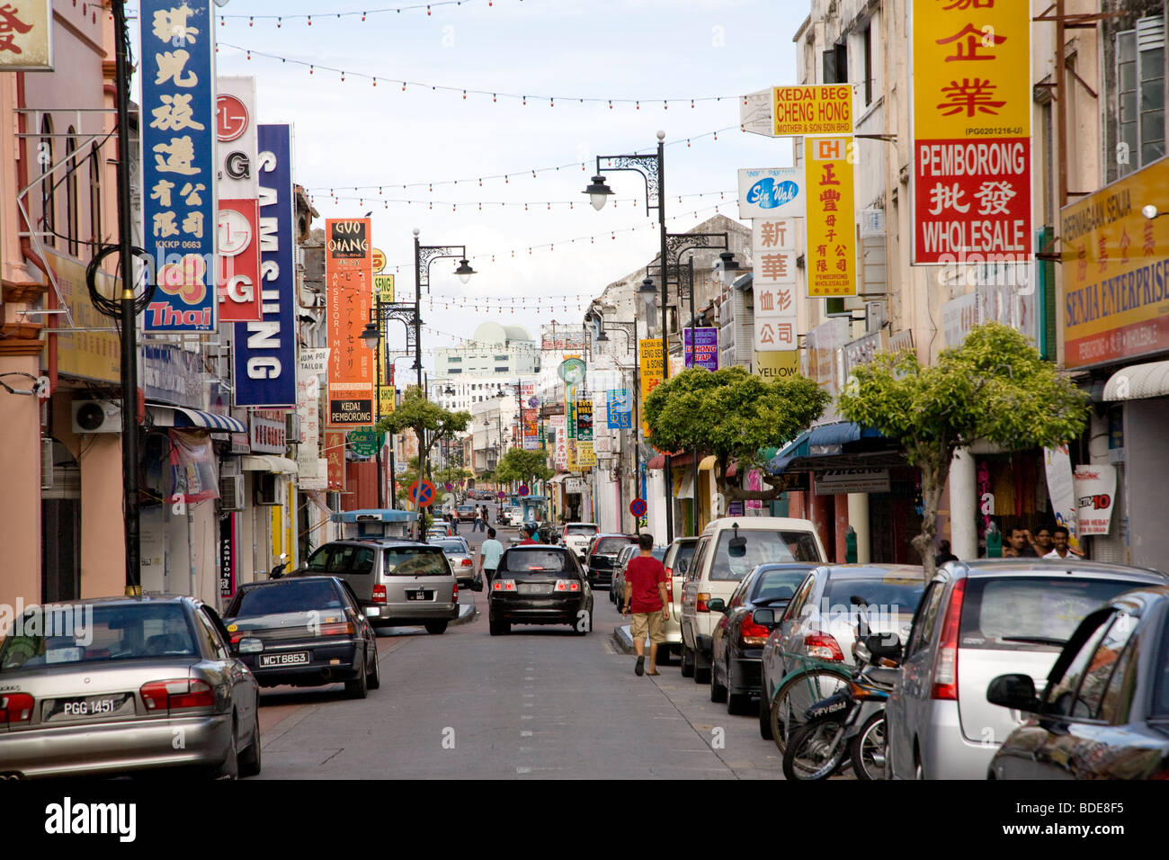 Straße in Georgetown, Penang, Malaysia Stockfoto