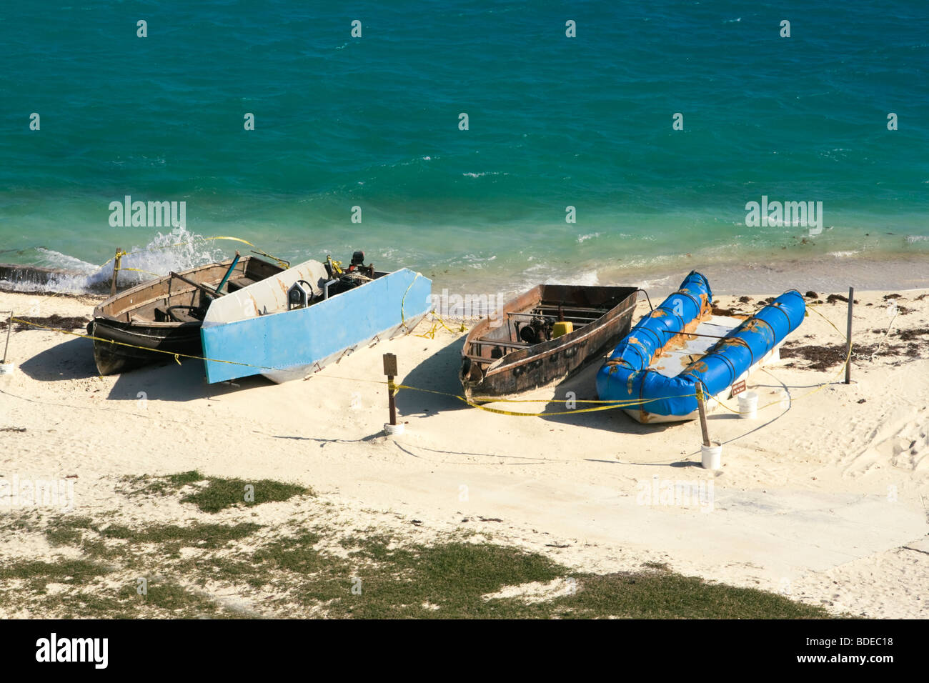 Boote der kubanischen Einwanderer Stockfoto