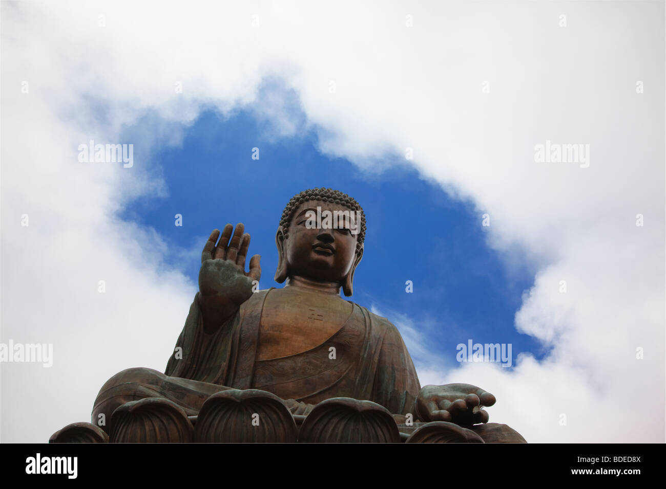 Riesenbuddha Po Lin Kloster, Hong Kong, China. Stockfoto