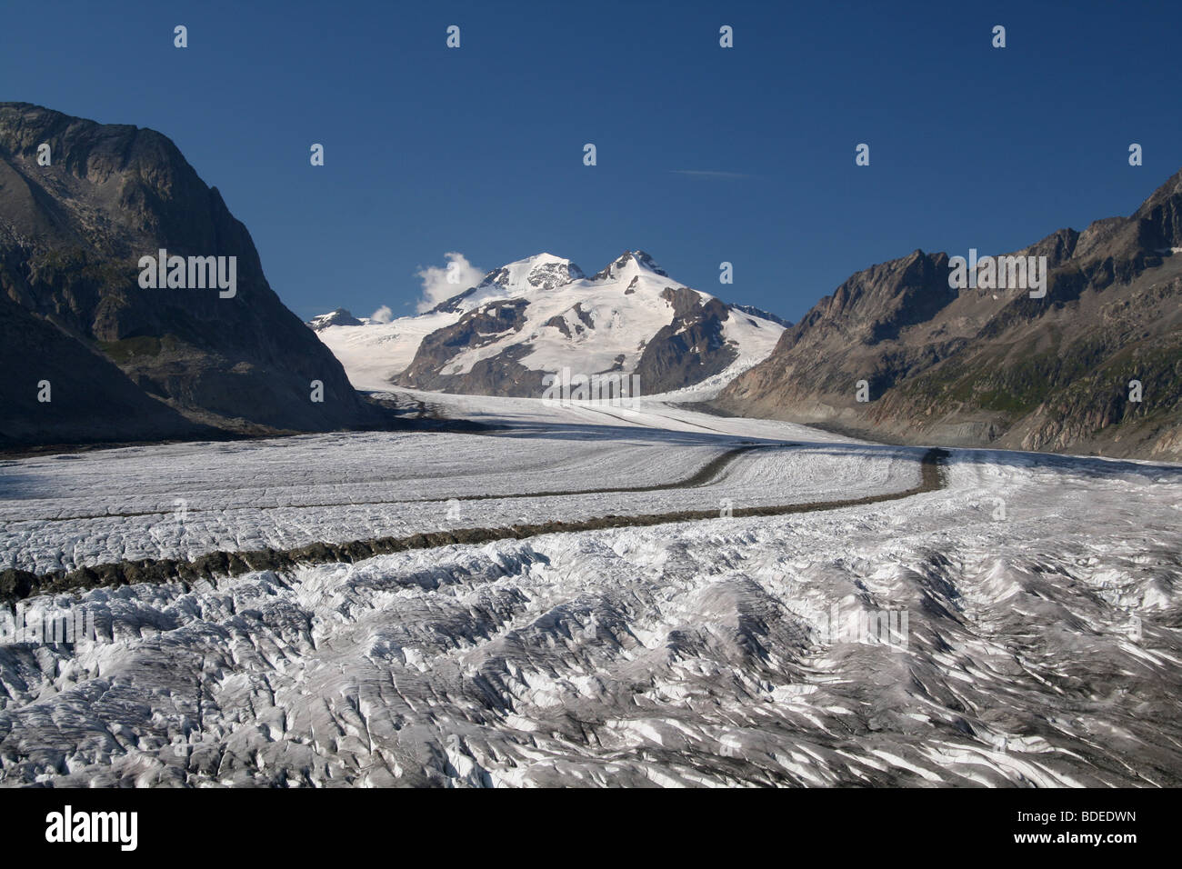 Grossen Aletschgletschers Wallis Schweiz Stockfoto