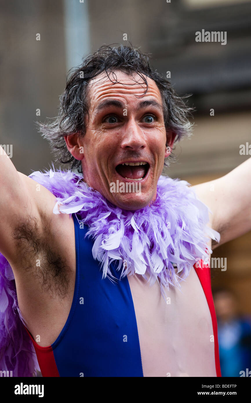 Straße Entertainer beim Edinburgh Fringe Festival, Edinburgh, UK, Großbritannien Stockfoto