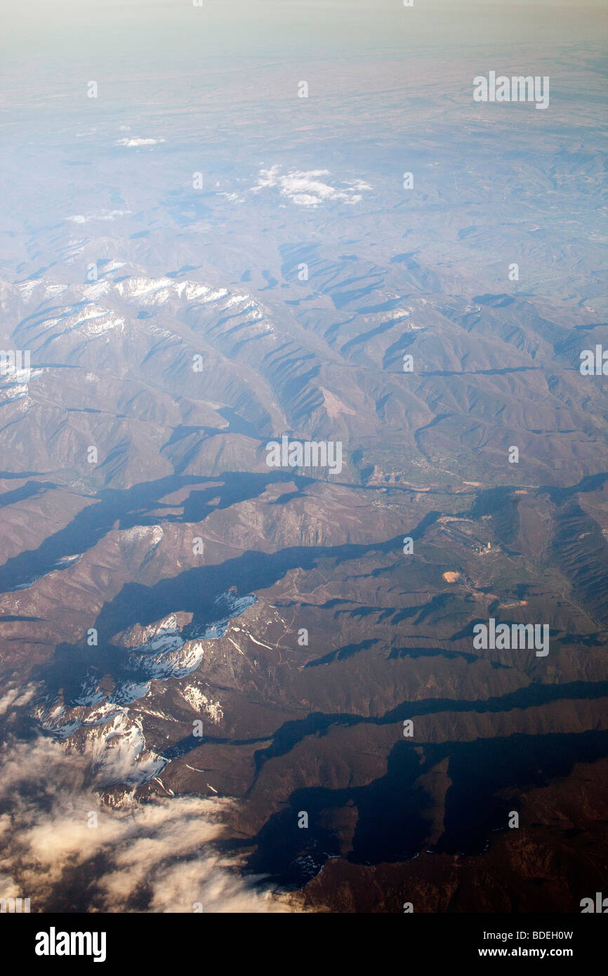 Spanischen Berge aus einer Ebene Stockfoto