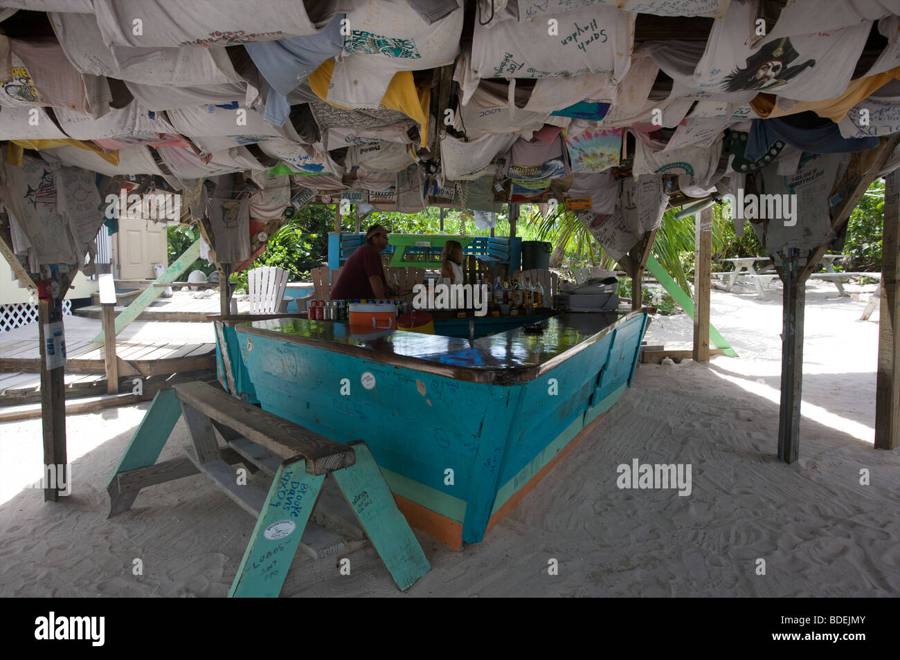 Wenig Hafen Peter Johnson Bronze Galerie und Kneipe auf Abaco Haupt Insel Bahamas Stockfoto