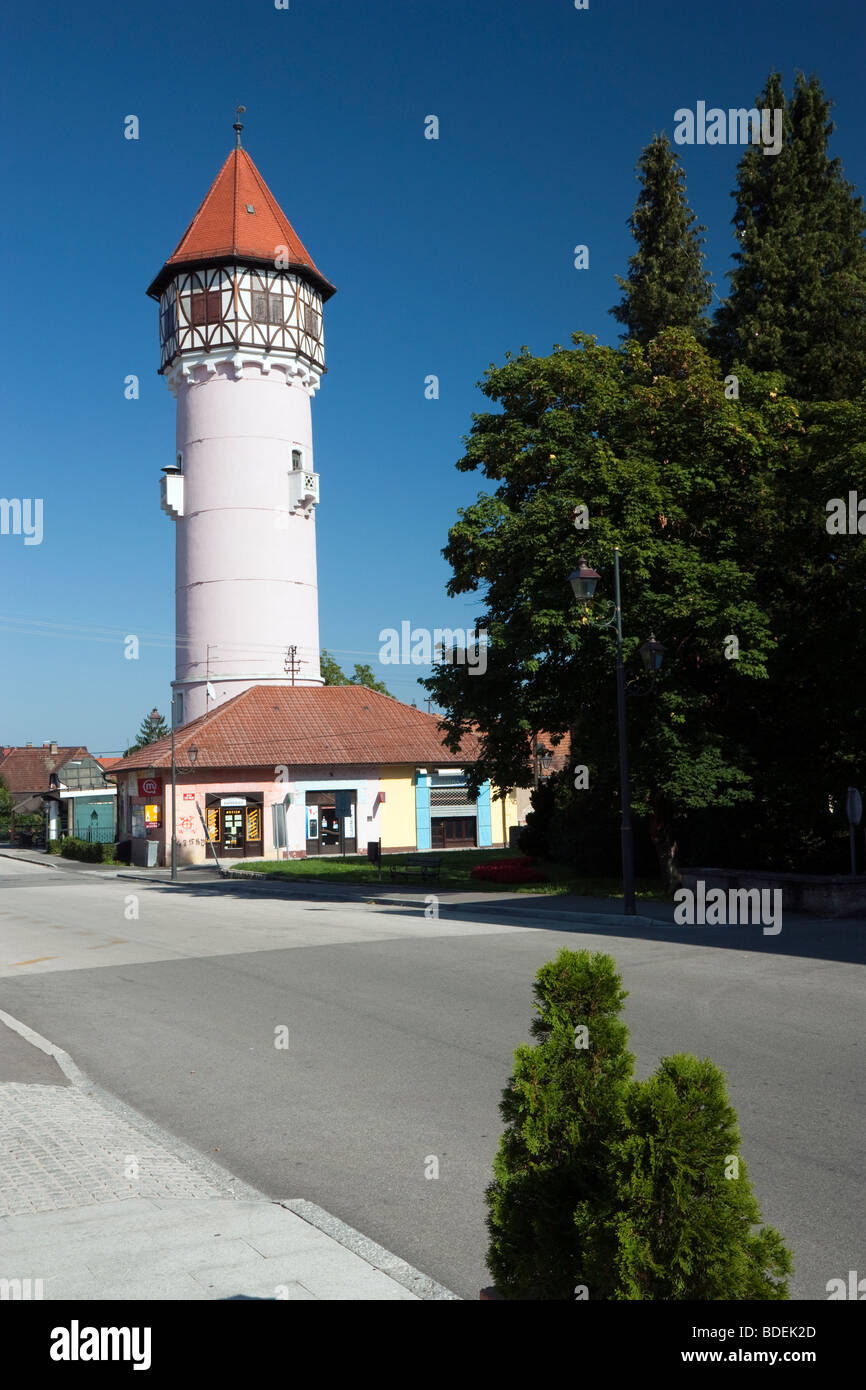 Der Turm in Brežice, Slowenien. Stockfoto