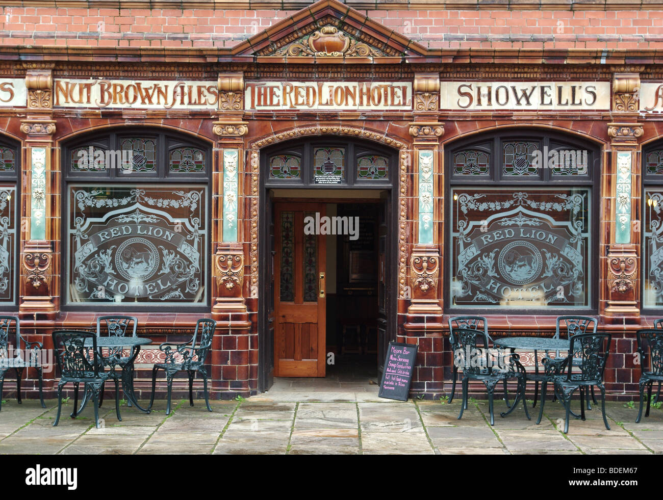 Die alten Red Lion Hotel in Crich Tramway Village in Derbyshire UK Stockfoto