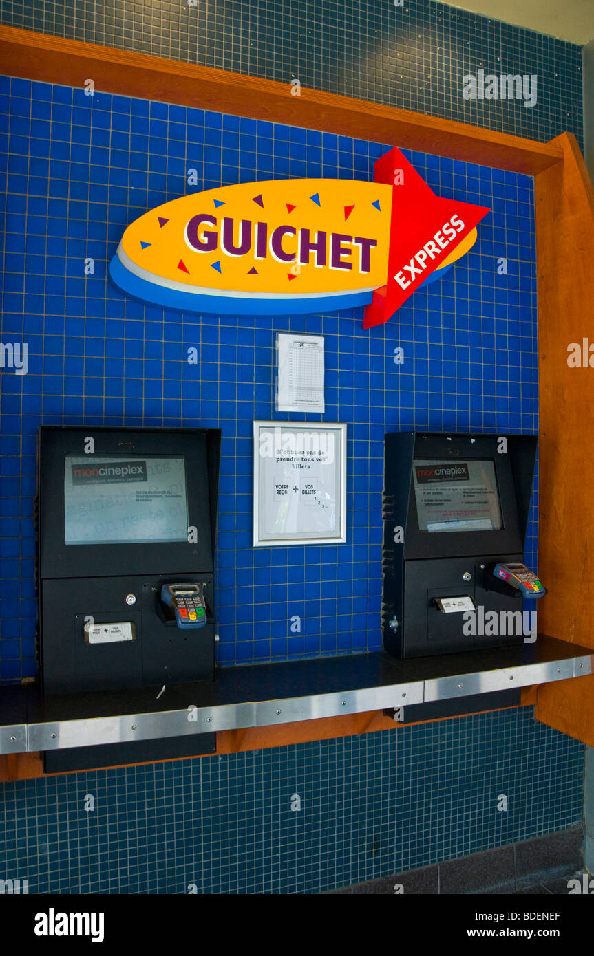 Automatische ticketing Teller für Filme in Montreal Kanada Stockfoto