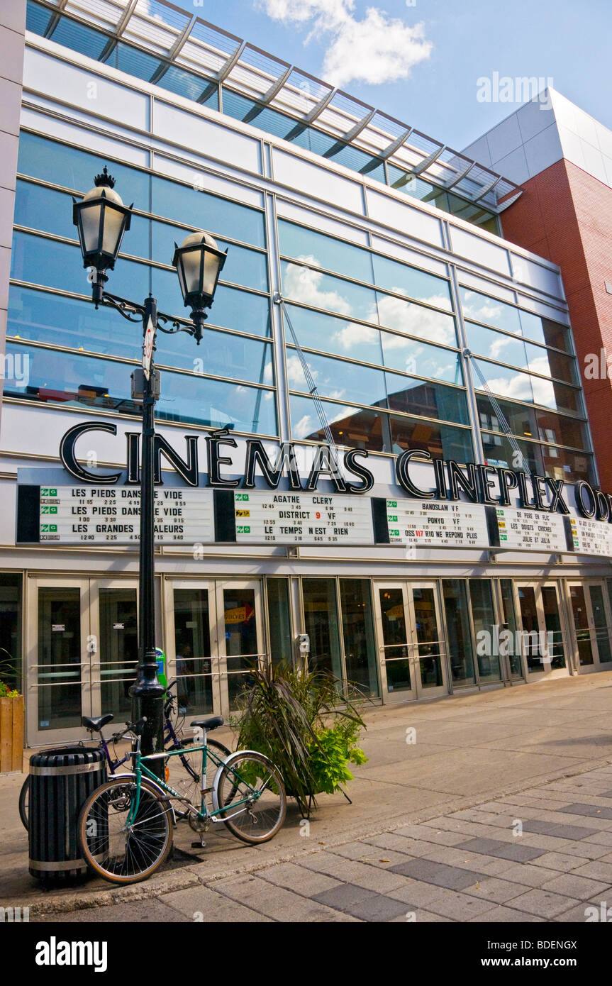 Französisch Film Theater Kinos Cineplex Odeon im Quartier Latin von Montreal Stockfoto
