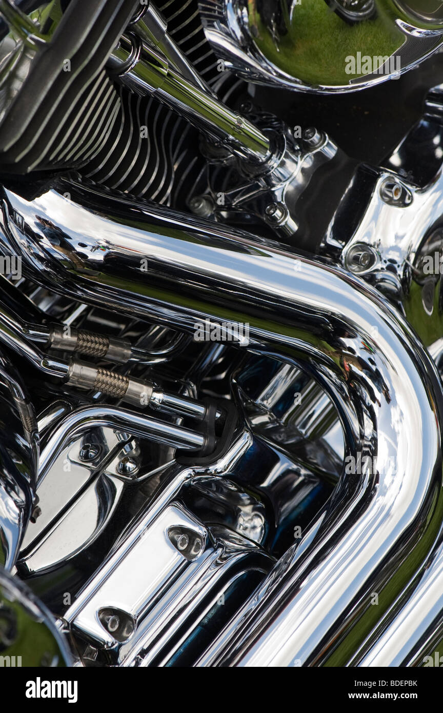 Individuelle Harley Davidson Motorrad Motor detail Stockfoto