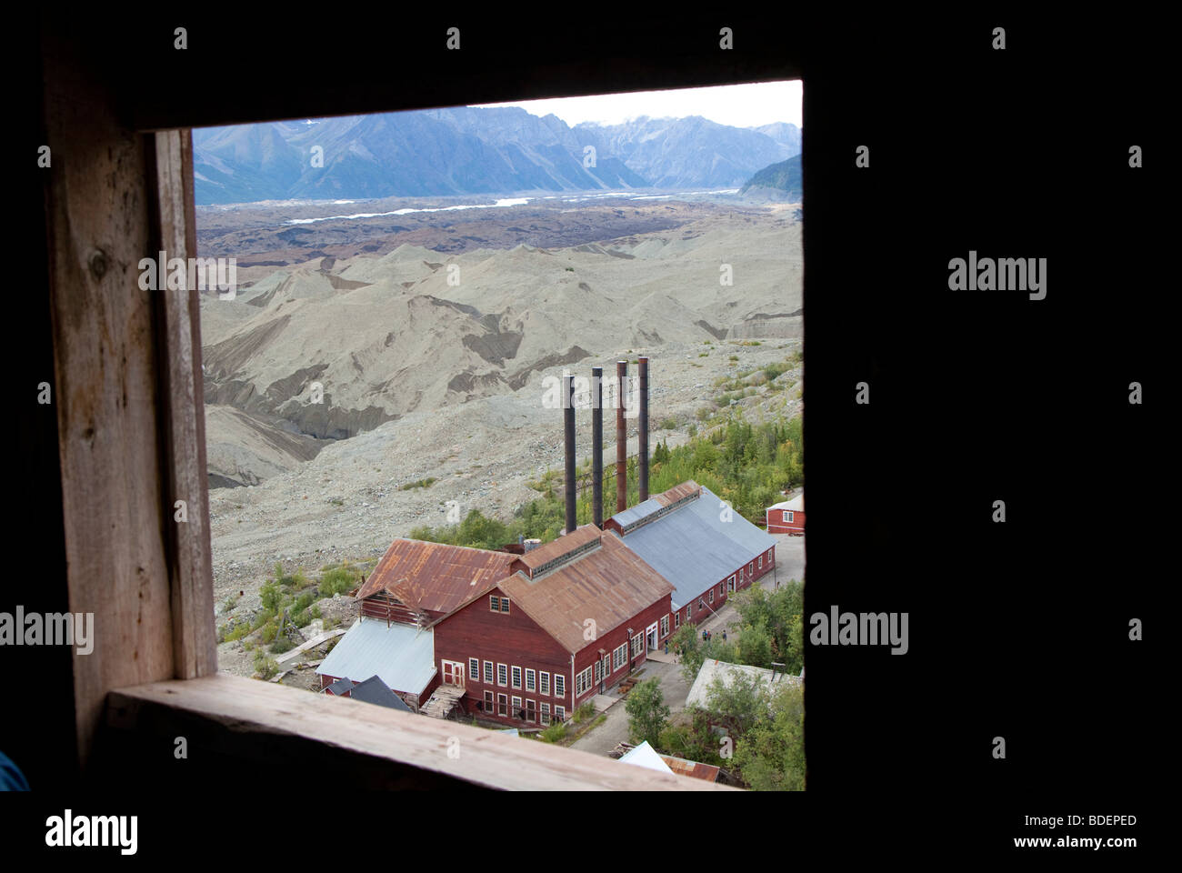 Historischen Kennecott Kupfer Mühle in Wrangell-St.-Elias-Nationalpark Stockfoto