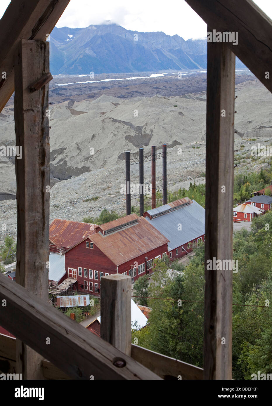Historischen Kennecott Kupfer Mühle in Wrangell-St.-Elias-Nationalpark Stockfoto