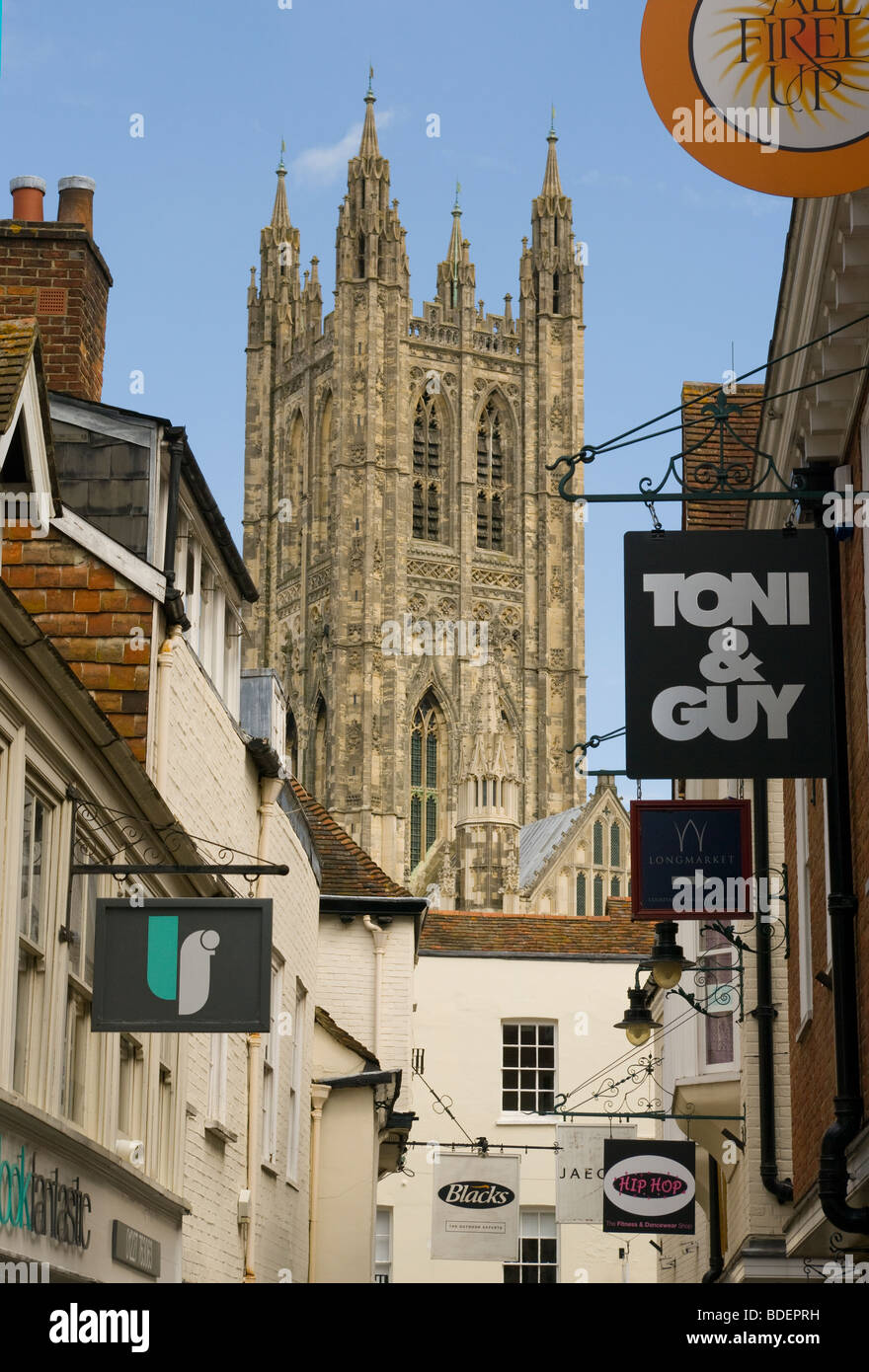 Ein Blick nach unten Metzgerei Lane Canterbury Kent England uk Stockfoto