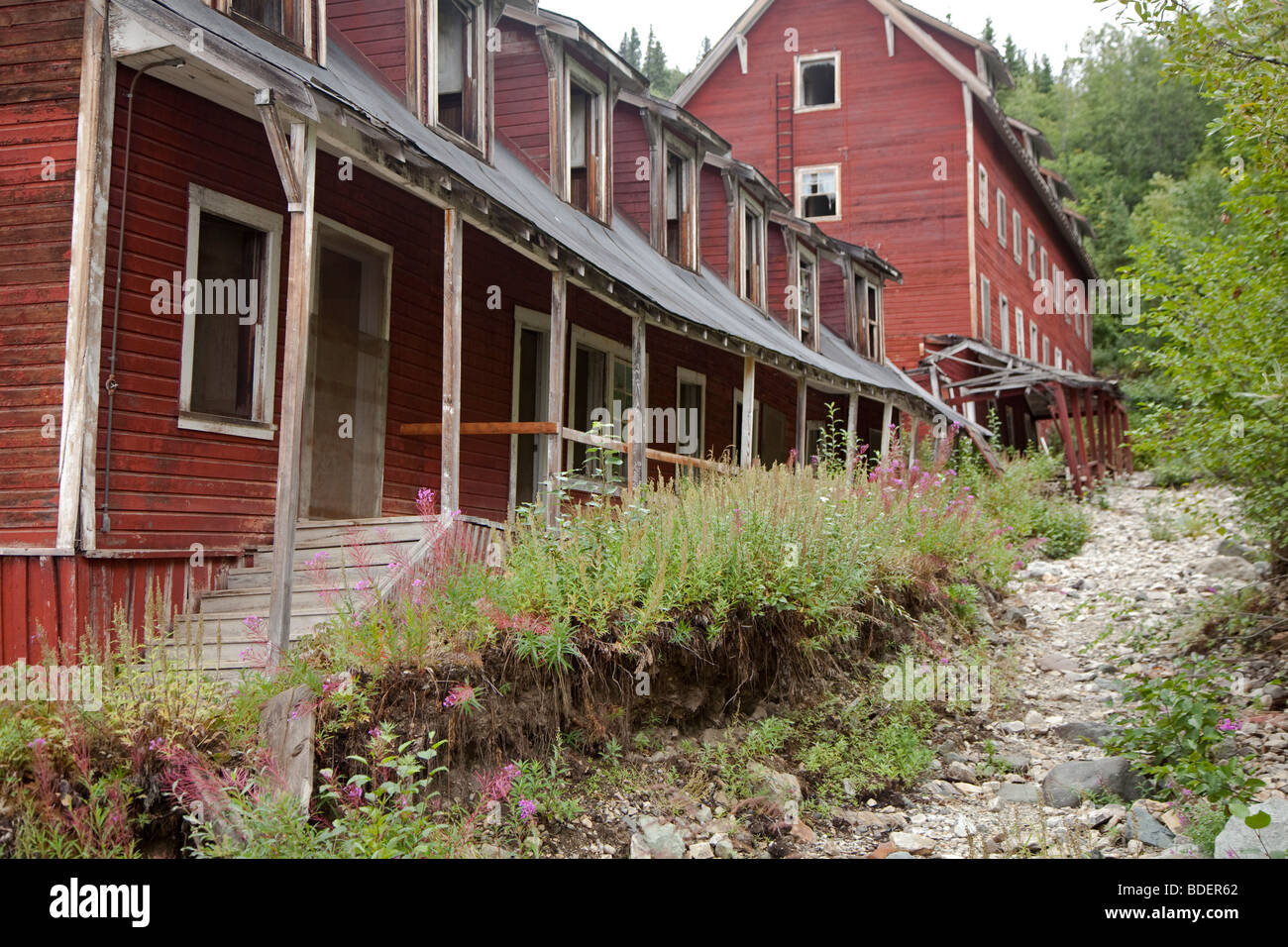 Historischen Kennecott Kupfer Mühlstadt in Wrangell-St.-Elias-Nationalpark Stockfoto