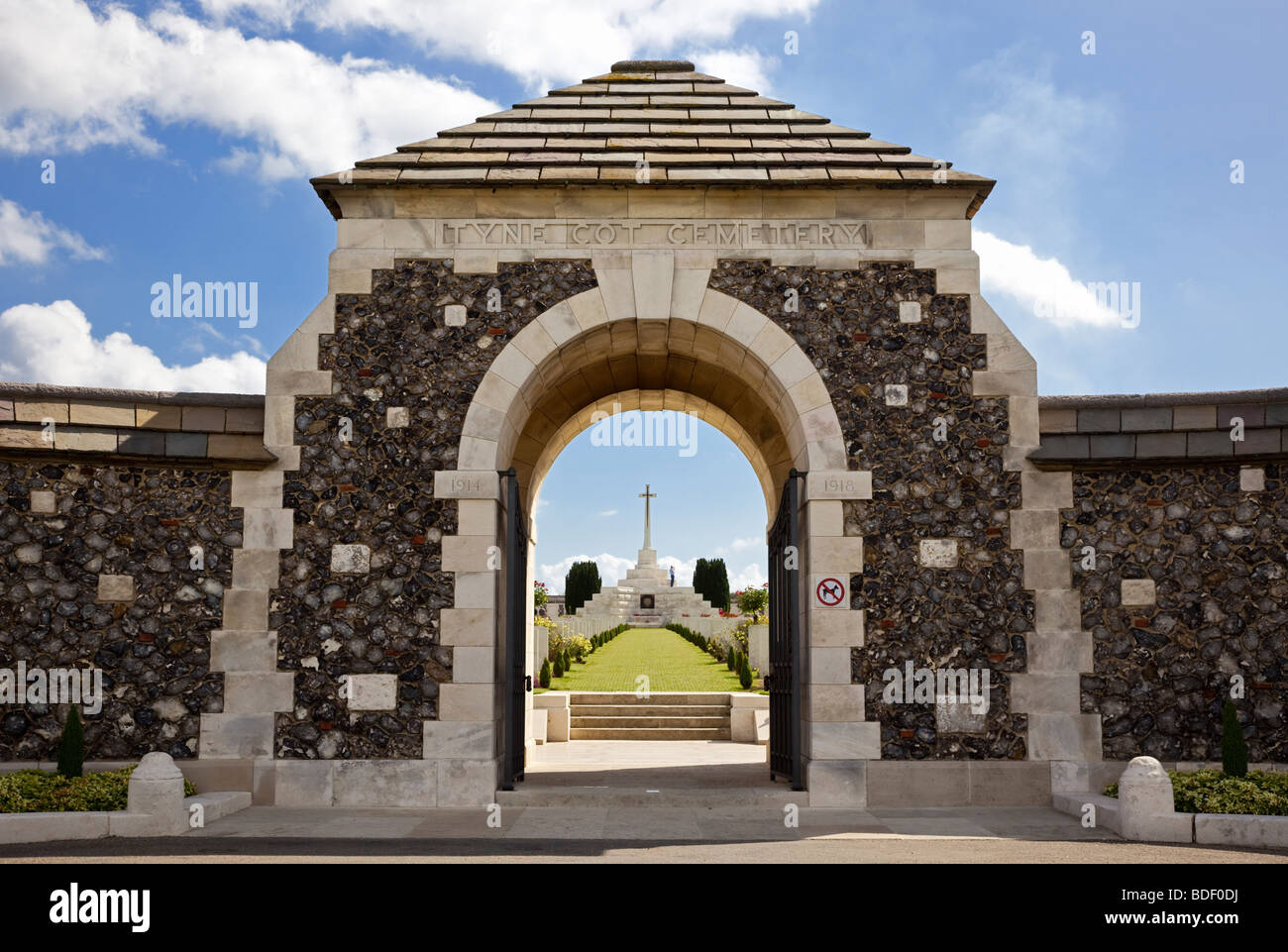 Tyne Cot WW 1 Weltkrieg 1 Commonwealth Soldatenfriedhof in Passchendaele, Flandern, Belgien, Europa Stockfoto