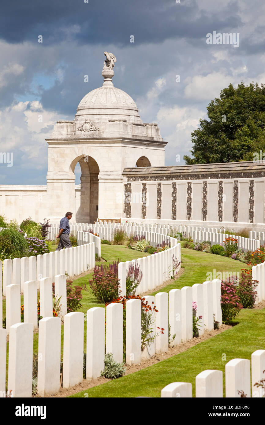 Tyne Cot 1. Weltkrieg WWi Commonwealth Soldatenfriedhof, Passchendaele, Flandern, Belgien Stockfoto