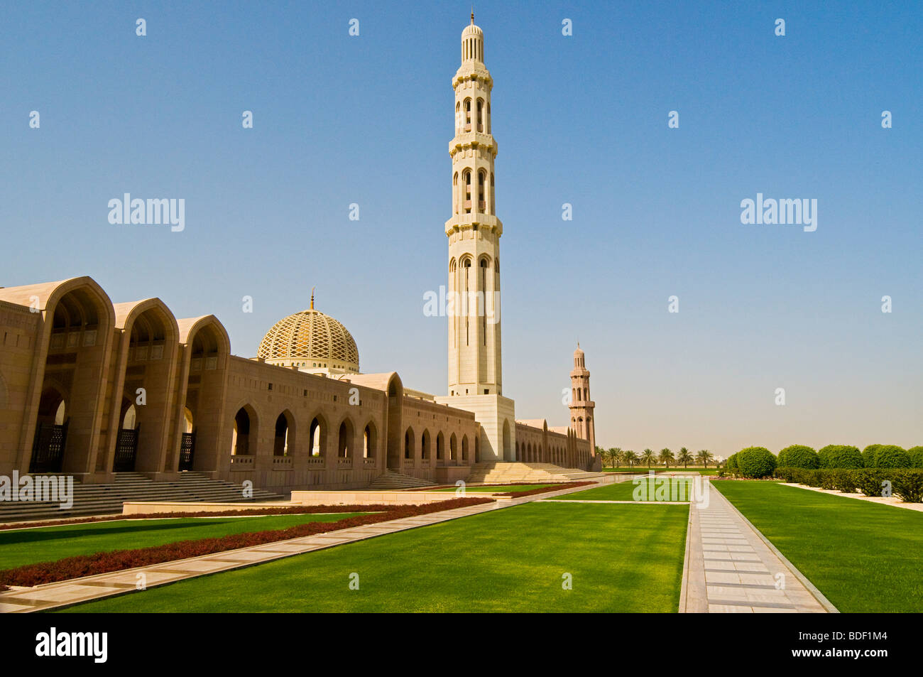 Sultan Qaboos Grand Moschee Muscat Sultanat von Oman Stockfoto