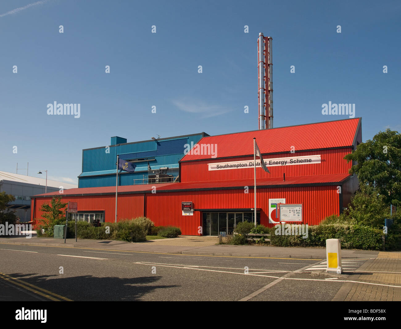 Geothermische Heizung Firmengebäude Southampton UK Stockfoto