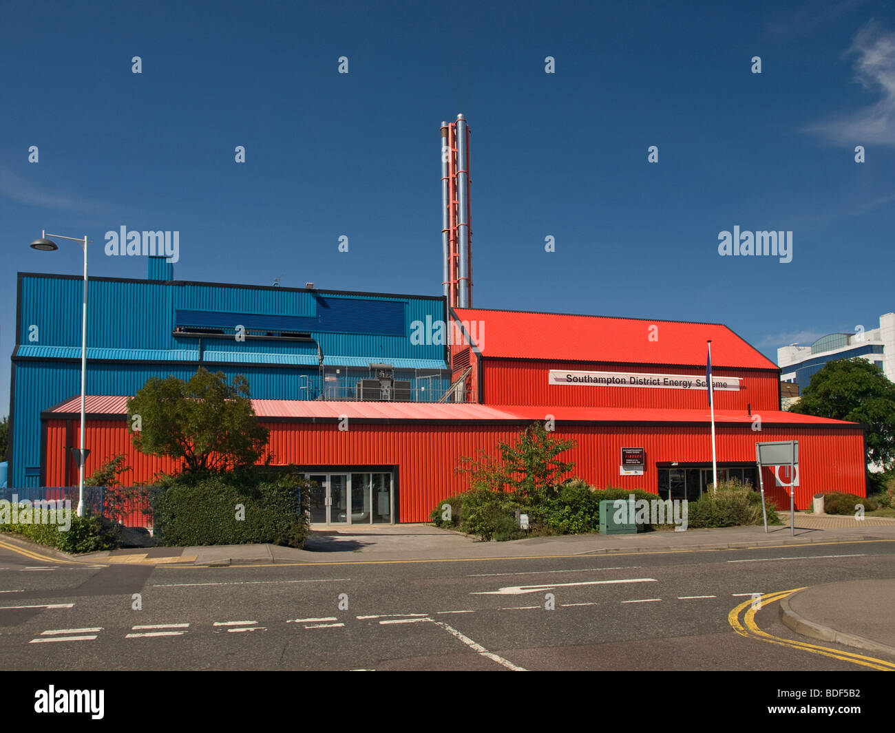 Geothermische Heizung Firmengebäude Southampton UK Stockfoto