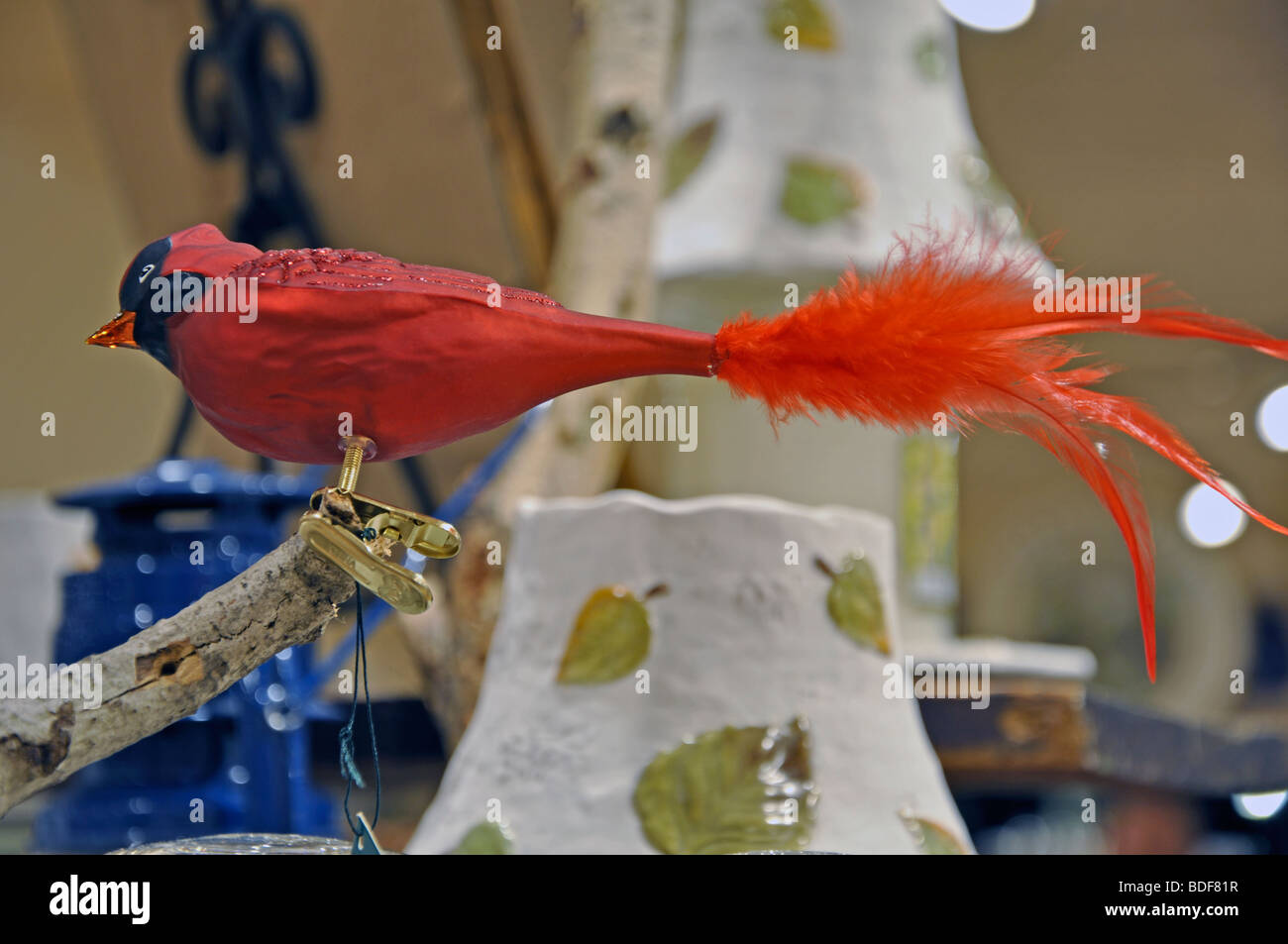 Roter Kardinal Vogel Weihnachtsbaum ornament Stockfoto