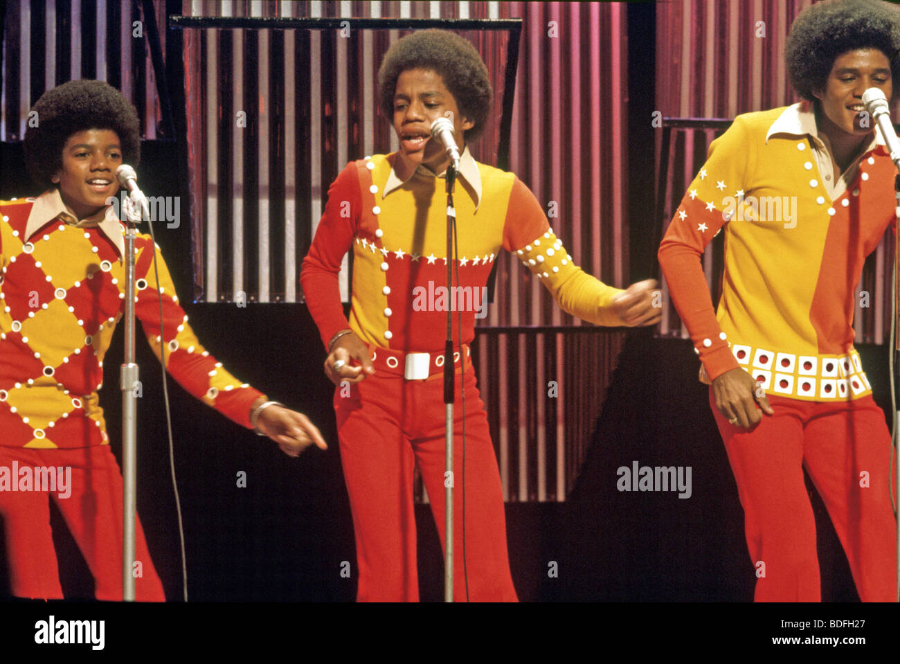 MICHAEL JACKSON auf der linken Seite mit den Jackson Five Stockfoto