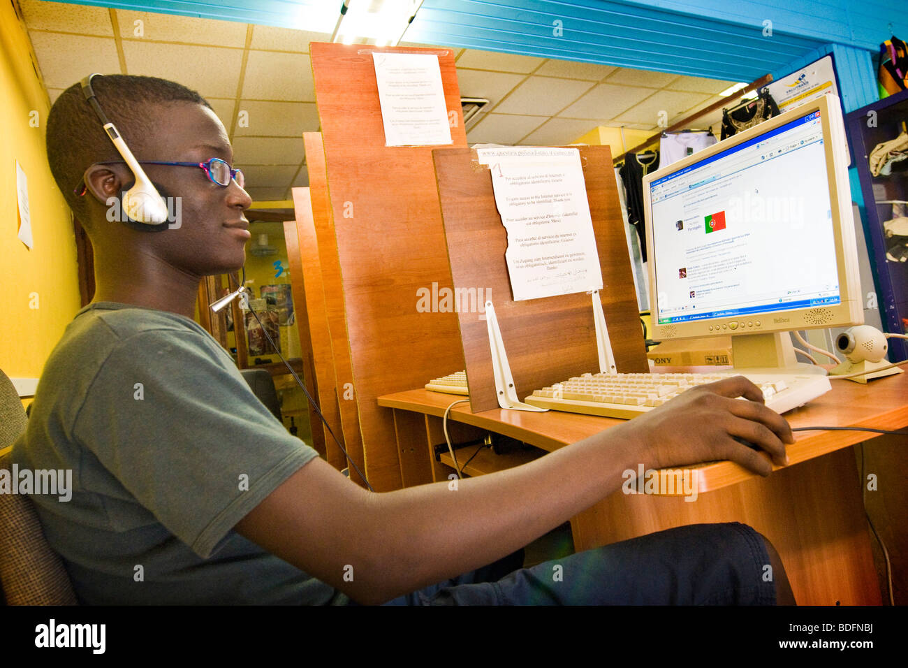 Internet-Point, Cuneo, Italien Stockfoto