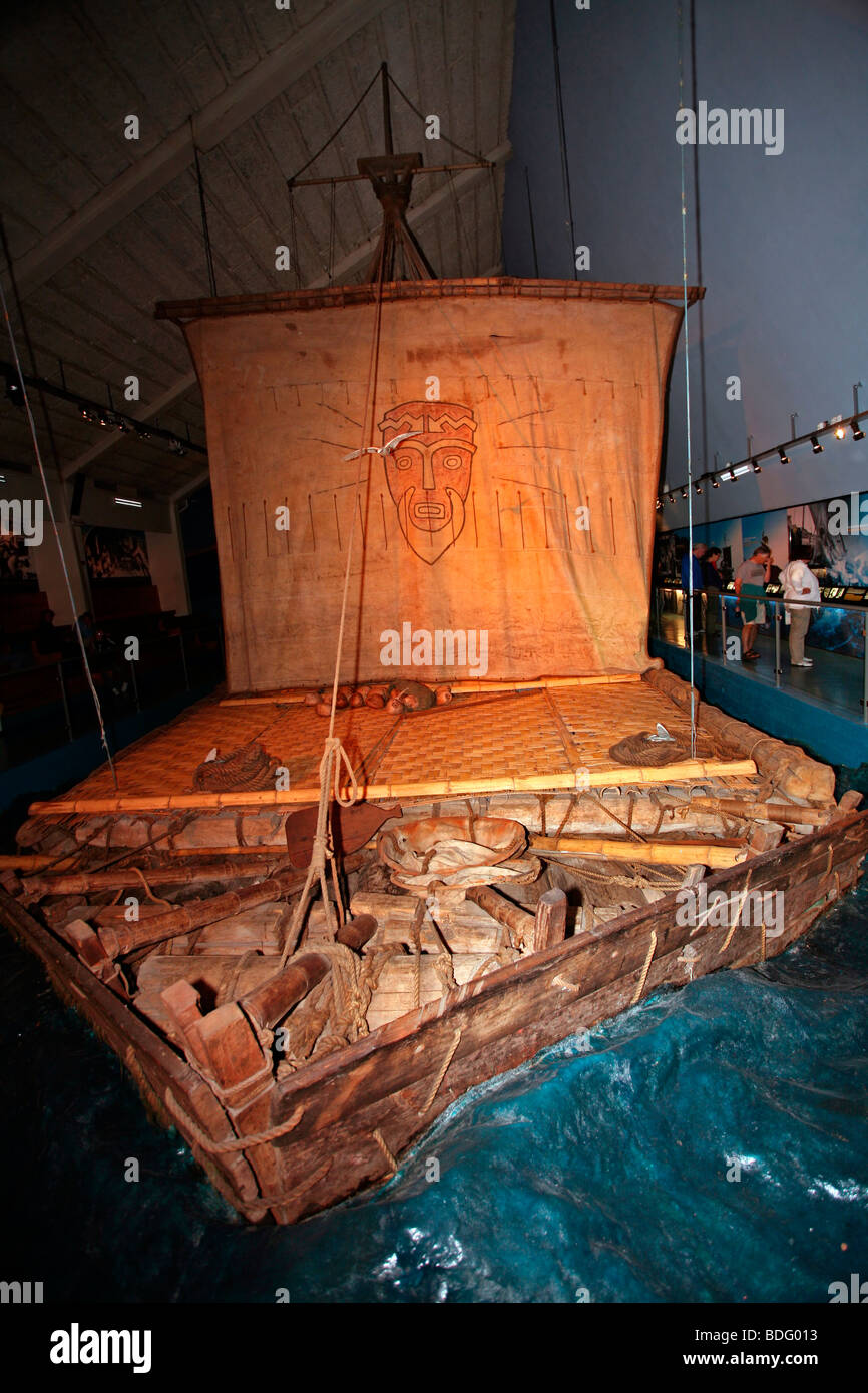 Oslo: Kon-Tiki Museum: Kon-Tiki-Floß Stockfoto