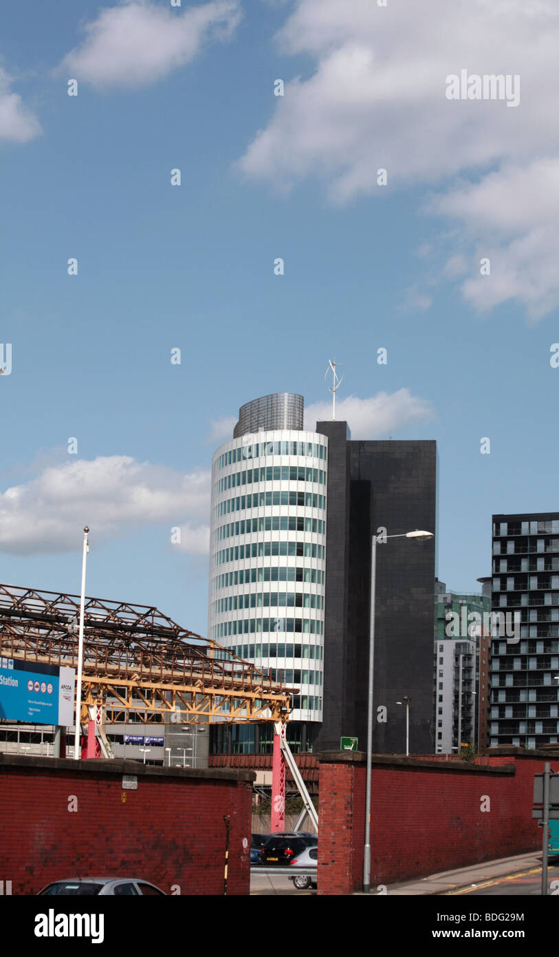 Moderne Bürogebäude The Green Quartal Cheetham Hill Road Manchester England Stockfoto