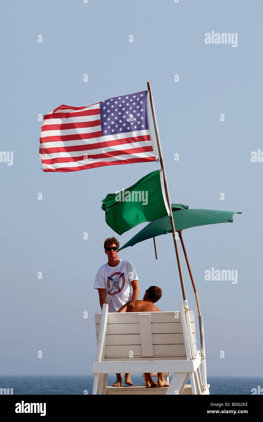 Rettungsschwimmer, Montauk, New York Stockfoto