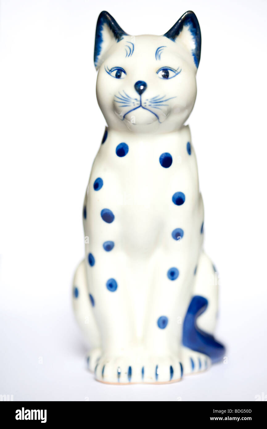 China Schmuck der weiße Katze mit blauen Flecken Stockfoto